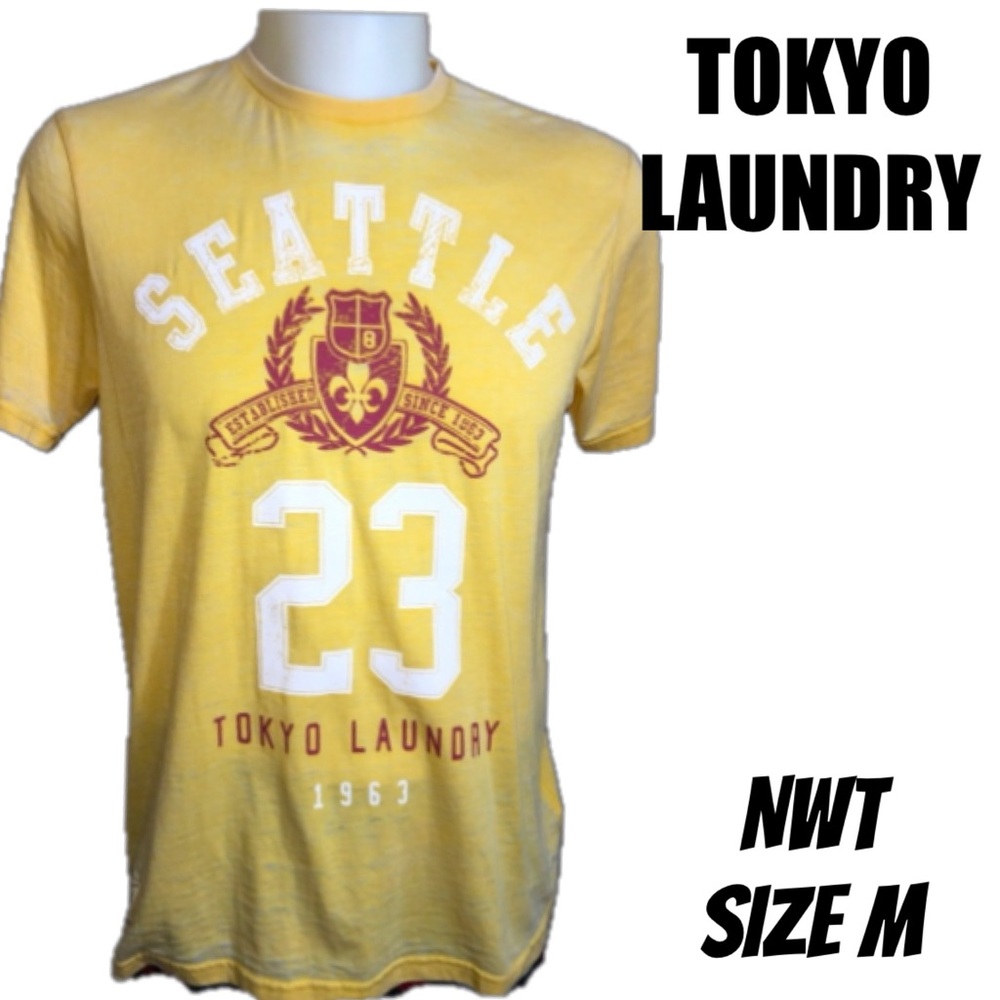 NWT TOKYO LAUNDRY SEATTLE 23 T-SHIRT YELLOW SIZE M